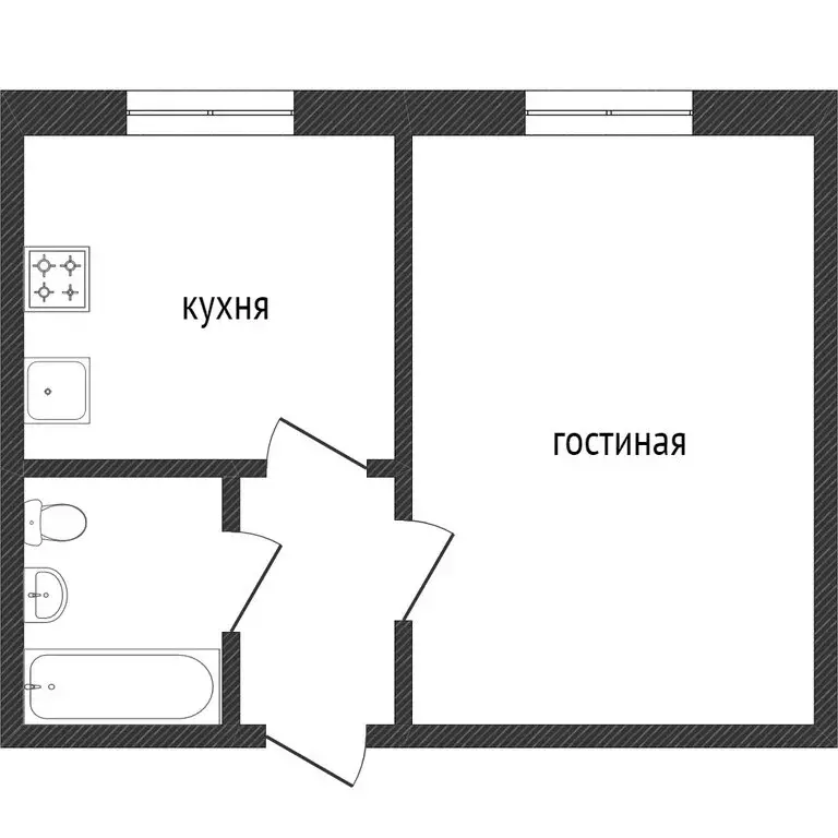 1-комнатная квартира: Омск, улица Богдана Хмельницкого, 238 (41.3 м) - Фото 1