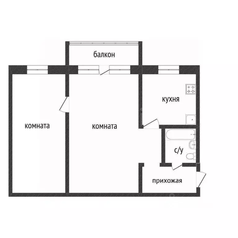 2-к кв. Курганская область, Курган ул. Дзержинского, 36 (44.4 м) - Фото 1