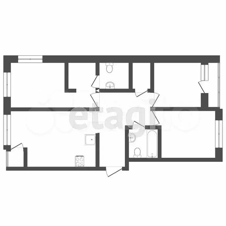 3-к. квартира, 106,4 м, 13/17 эт. - Фото 0