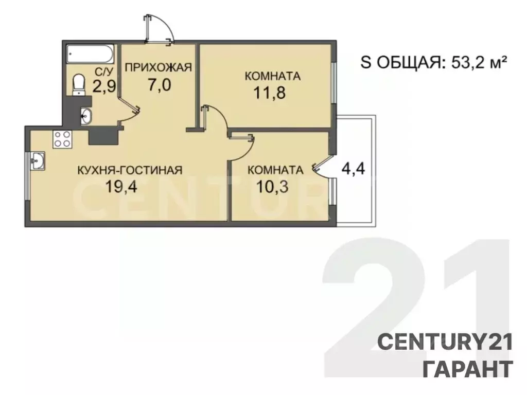 2-к кв. Санкт-Петербург, Санкт-Петербург, Сестрорецк ул. Гагаринская, ... - Фото 2