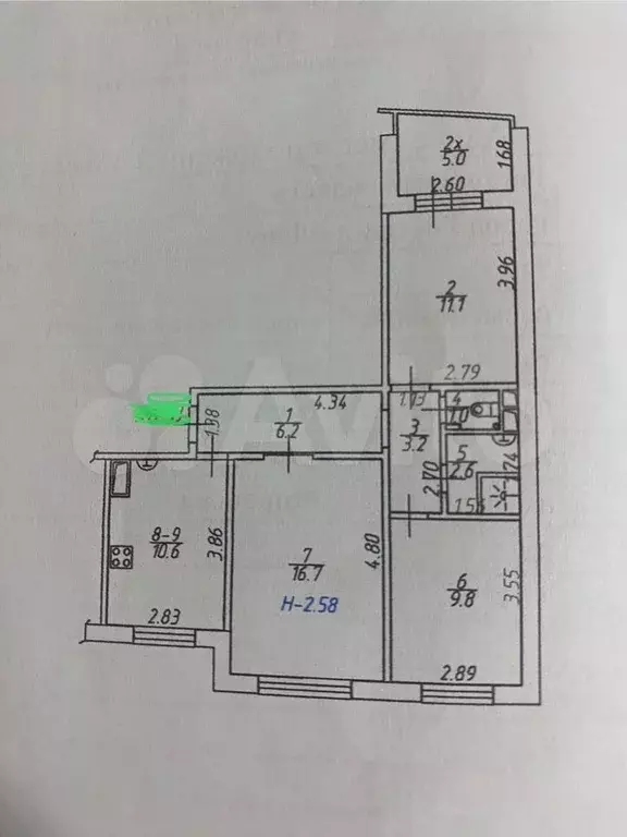 3-к. квартира, 67 м, 2/10 эт. - Фото 0