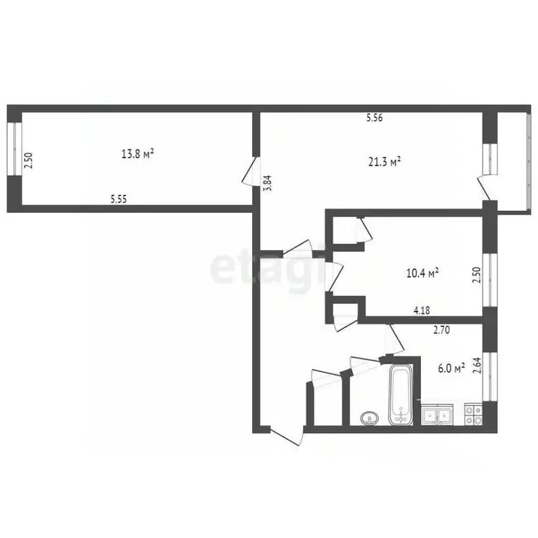 3-к кв. Белгородская область, Белгород пер. Макаренко, 1 (59.1 м) - Фото 2