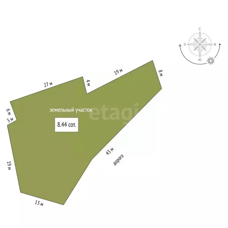 Участок в Севастополь с. Родниковское, ул. Васильковая (8.44 сот.) - Фото 1