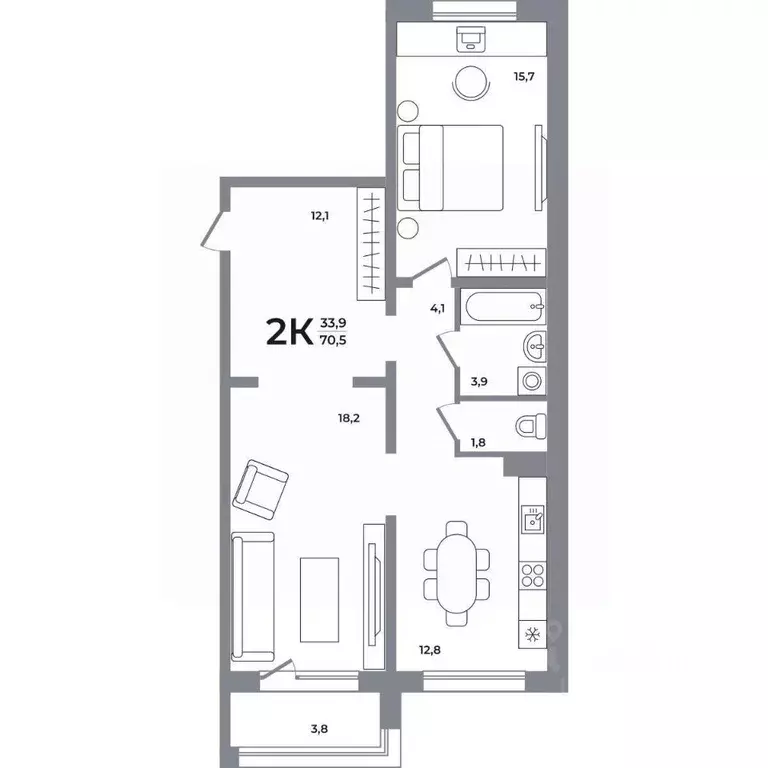 2-к кв. Новосибирская область, Новосибирск Беловежский мкр,  (71.4 м) - Фото 0