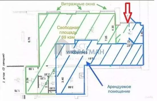 Помещение свободного назначения в Москва Тюменский проезд, 3к5 (69 м) - Фото 1