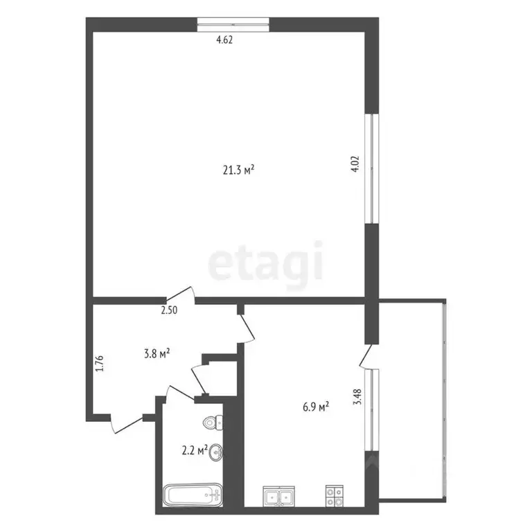 1-к кв. Вологодская область, Кадуй рп ул. Энтузиастов, 16 (34.6 м) - Фото 1