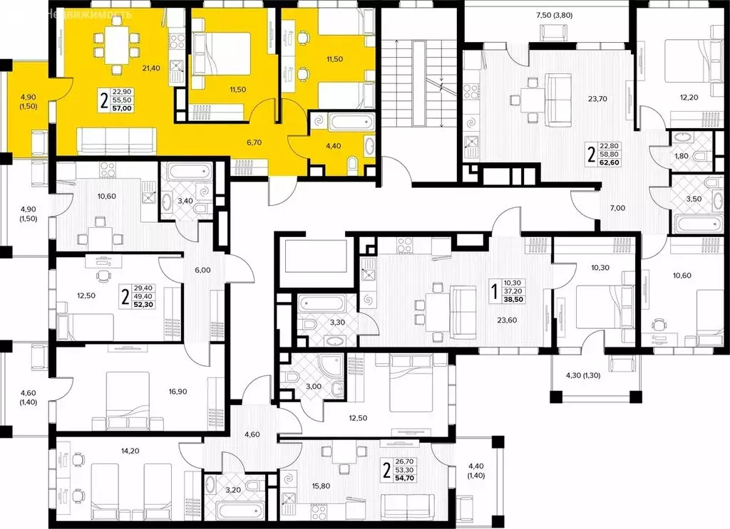 2-комнатная квартира: Сукко, жилой комплекс Кипарис (57 м) - Фото 1