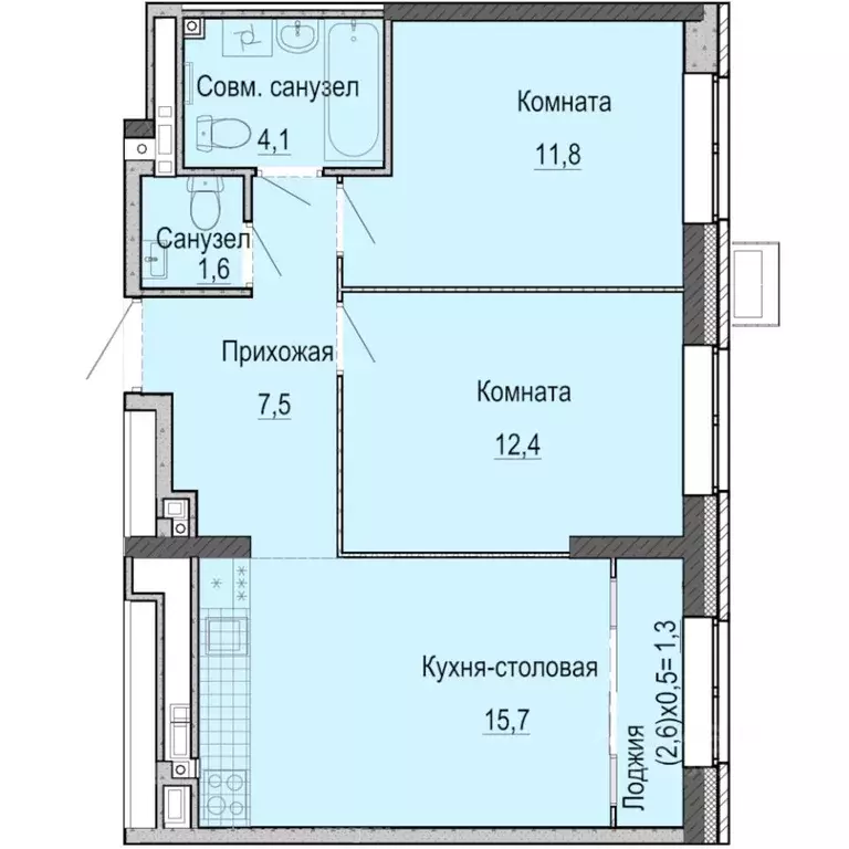 2-к кв. Удмуртия, Ижевск Ракетный жилрайон, 3-й мкр,  (54.4 м) - Фото 0