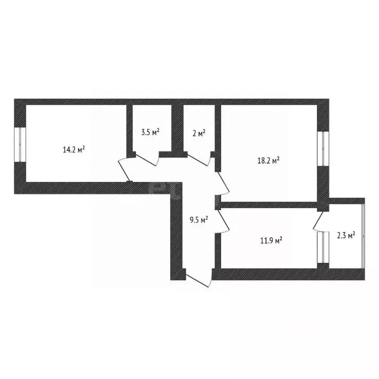 2-к кв. Нижегородская область, Нижний Новгород Заречный бул., 5 (58.7 ... - Фото 2