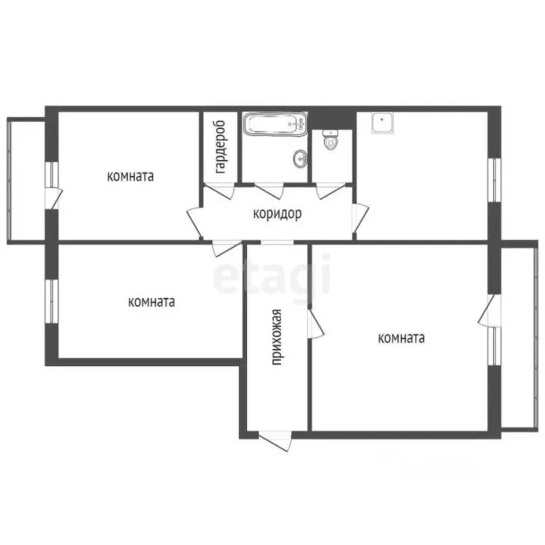 3-к кв. Красноярский край, Красноярск ул. 26 Бакинских Комиссаров, 26 ... - Фото 2