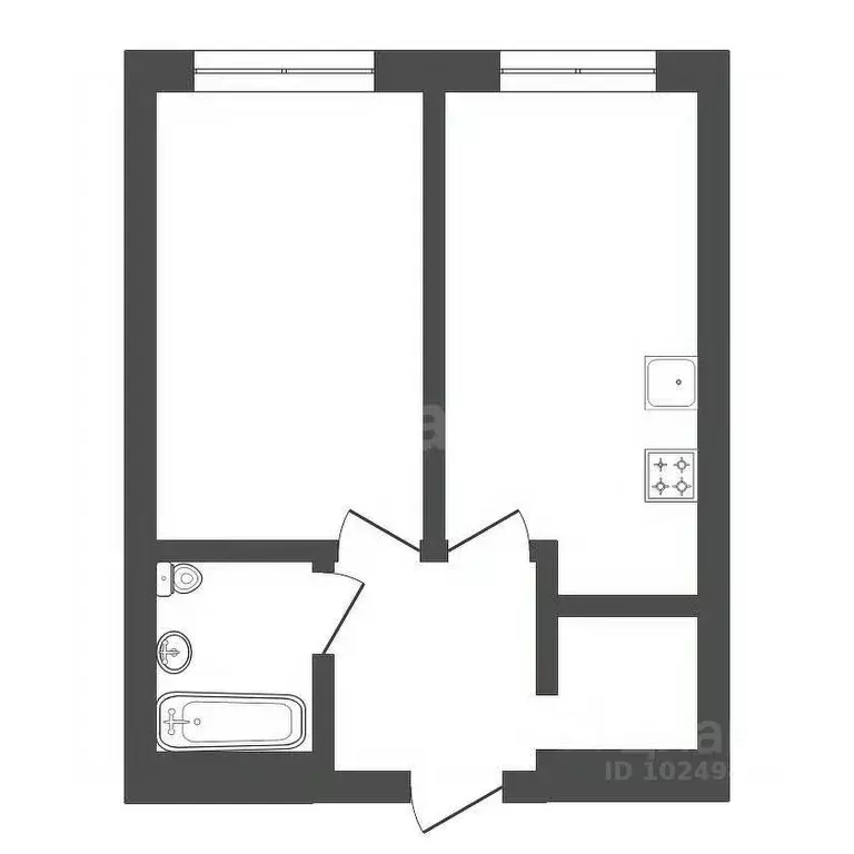 1-к кв. Башкортостан, Уфа ул. Бородинская, 19 (41.3 м) - Фото 0