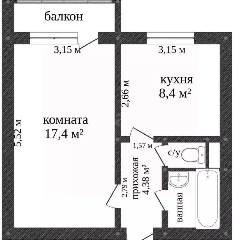 1-к кв. Белгородская область, Белгород ул. Победы, 148 (50.0 м) - Фото 2