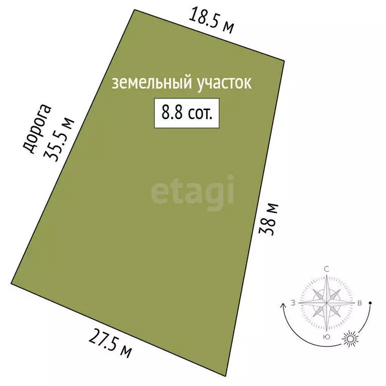 Участок в село Земляничное, Лесная улица (8.8 м) - Фото 0