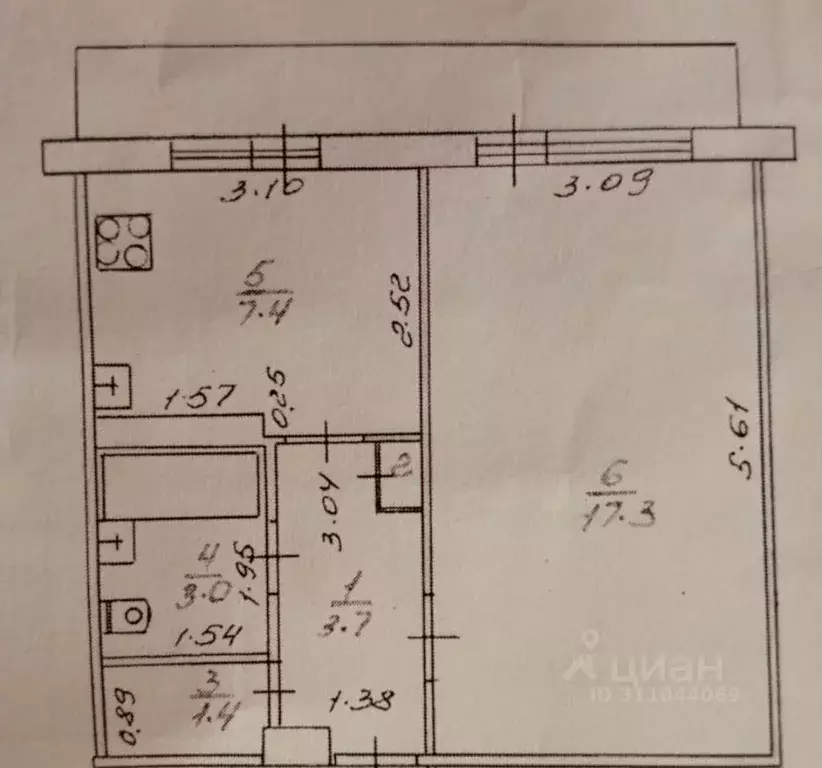 1-к кв. Кировская область, Киров ул. Екатерины Кочкиной, 12 (33.0 м) - Фото 0