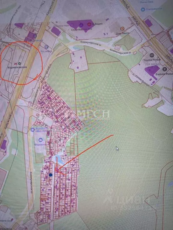 Участок в Москва пос. Газопровод, Дубки СНТ, 244 (6.0 сот.) - Фото 1