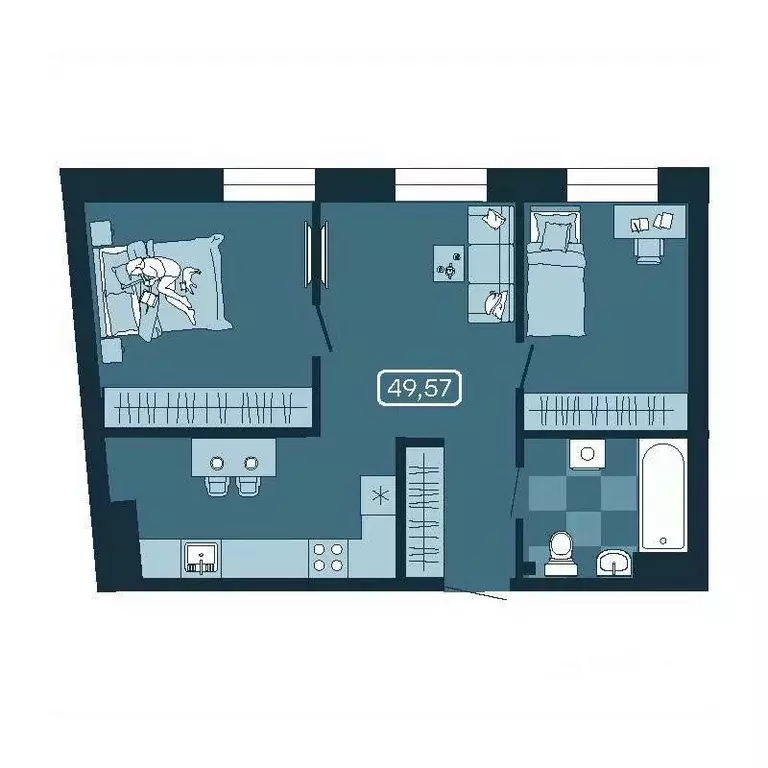 3-к кв. Приморский край, Владивосток ул. Борисенко (49.57 м) - Фото 1