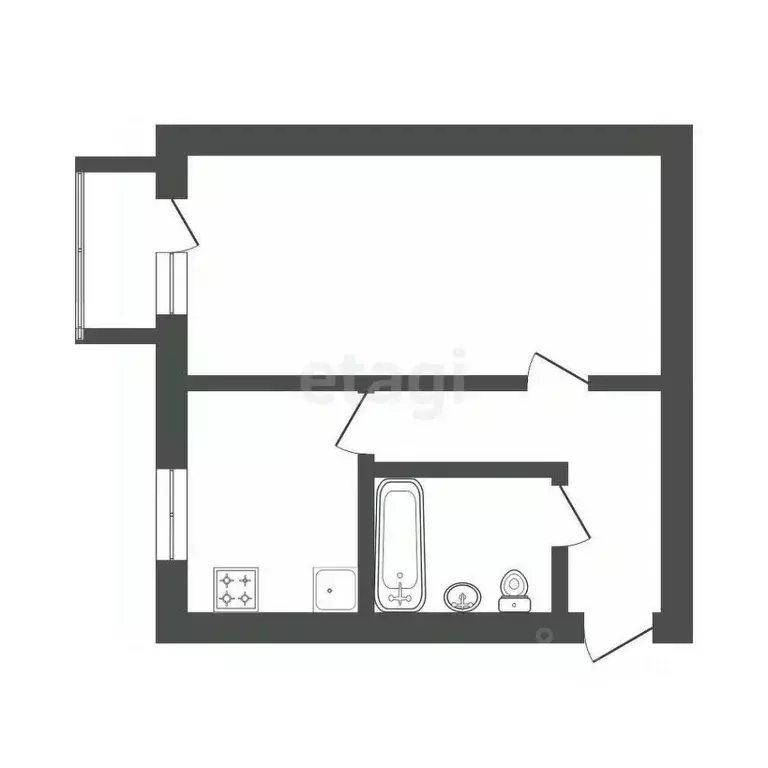 1-к кв. Тюменская область, Тюмень Севастопольская ул., 37 (32.2 м) - Фото 2