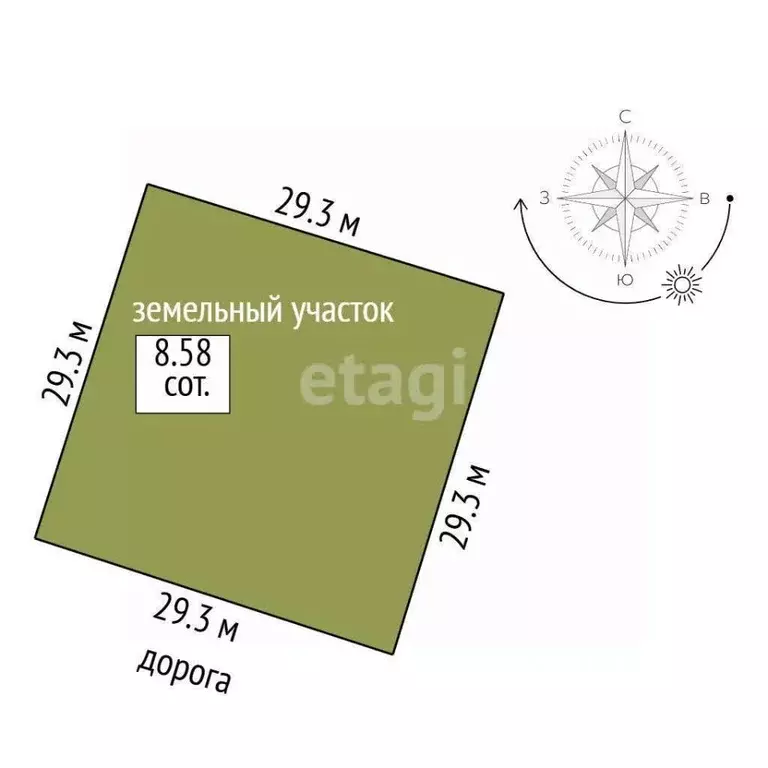 Участок в Севастополь с. Андреевка, ул. Приусадебная, 98 (8.6 сот.) - Фото 1