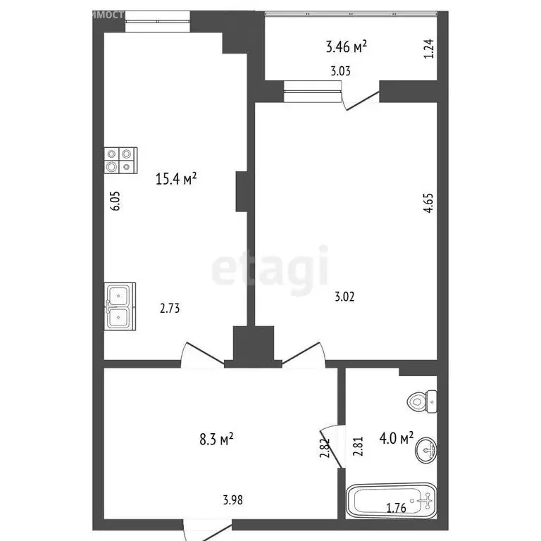 1-комнатная квартира: Самара, Запорожская улица, 22 (45.4 м) - Фото 1