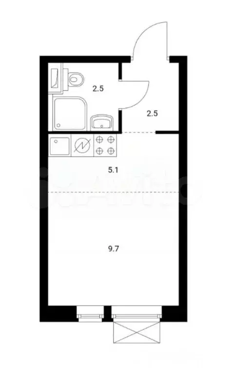 Квартира-студия, 20 м, 29/33 эт. - Фото 0