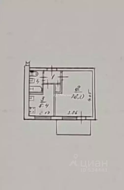 1-к кв. Крым, Симферополь ул. 1-й Конной армии, 23 (21.7 м) - Фото 2
