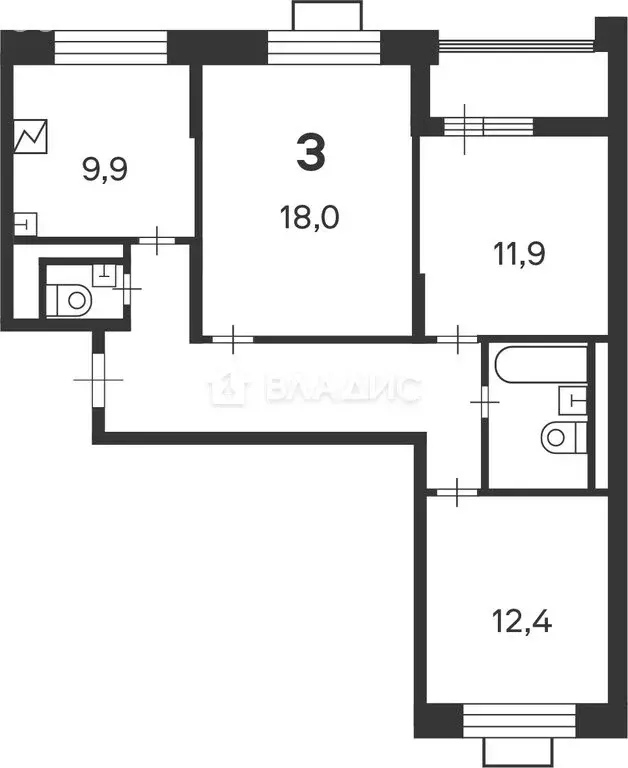 3-комнатная квартира: Москва, улица Кедрова, 16к3 (72 м) - Фото 1