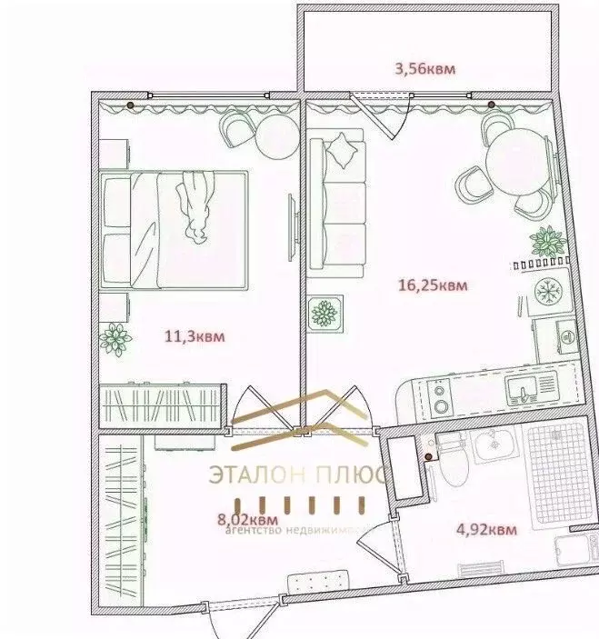 1-к кв. Санкт-Петербург Коломяжский просп., 13к3 (39.8 м) - Фото 2
