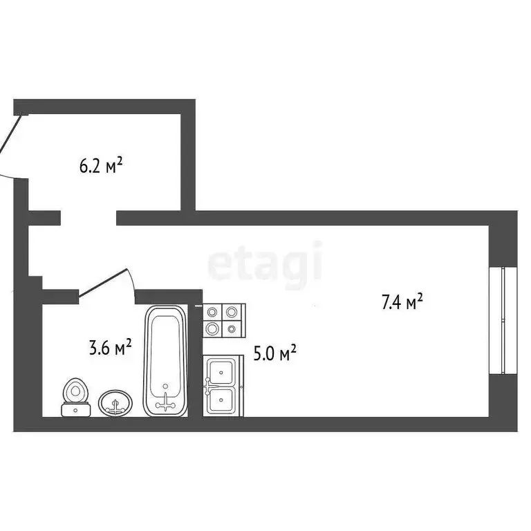 Квартира-студия: Пермь, Целинная улица, 59 (22.2 м) - Фото 0