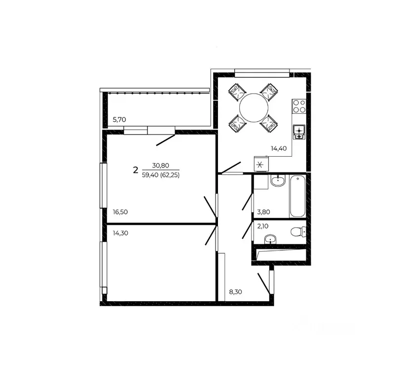 2-к кв. Ростовская область, Ростов-на-Дону Притяжение жилой комплекс ... - Фото 0