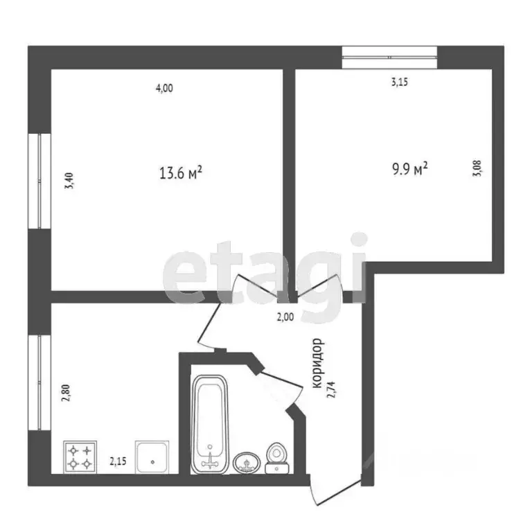 2-к кв. Коми, Ухта просп. Космонавтов, 42 (36.1 м) - Фото 1