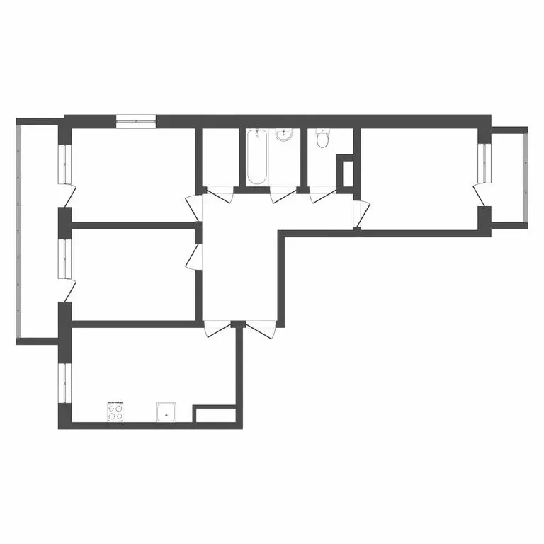 3-комнатная квартира: Тюмень, Кремлёвская улица, 112к4 (77 м) - Фото 1