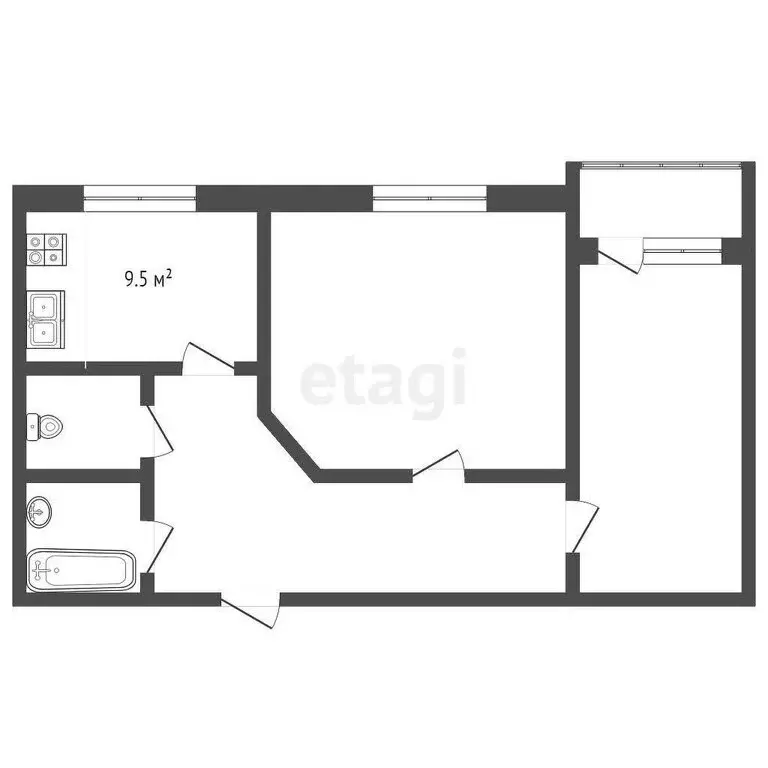 2-комнатная квартира: Самара, улица Гастелло, 14 (47 м) - Фото 0