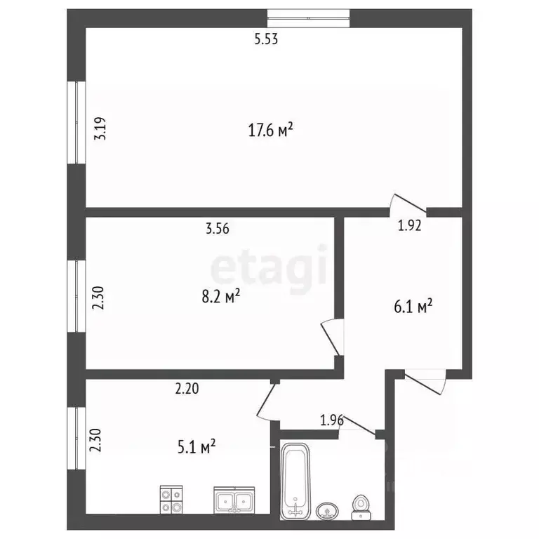 2-к кв. Московская область, Реутов ул. Гагарина, 22 (41.0 м) - Фото 2