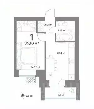 1-к кв. Нижегородская область, Выкса  (35.16 м) - Фото 0