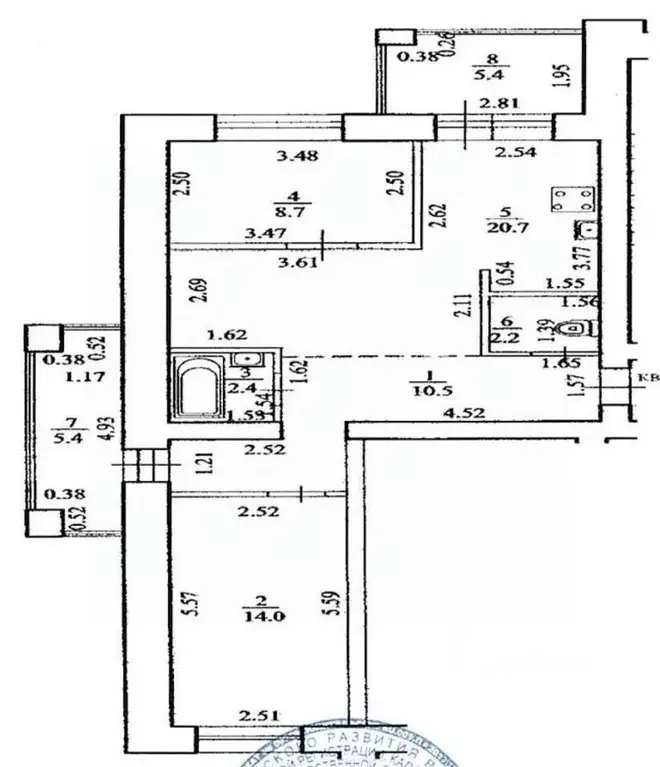 2-к кв. Башкортостан, Уфа Южный мкр, ул. Загира Исмагилова, 19 (66.0 ... - Фото 1