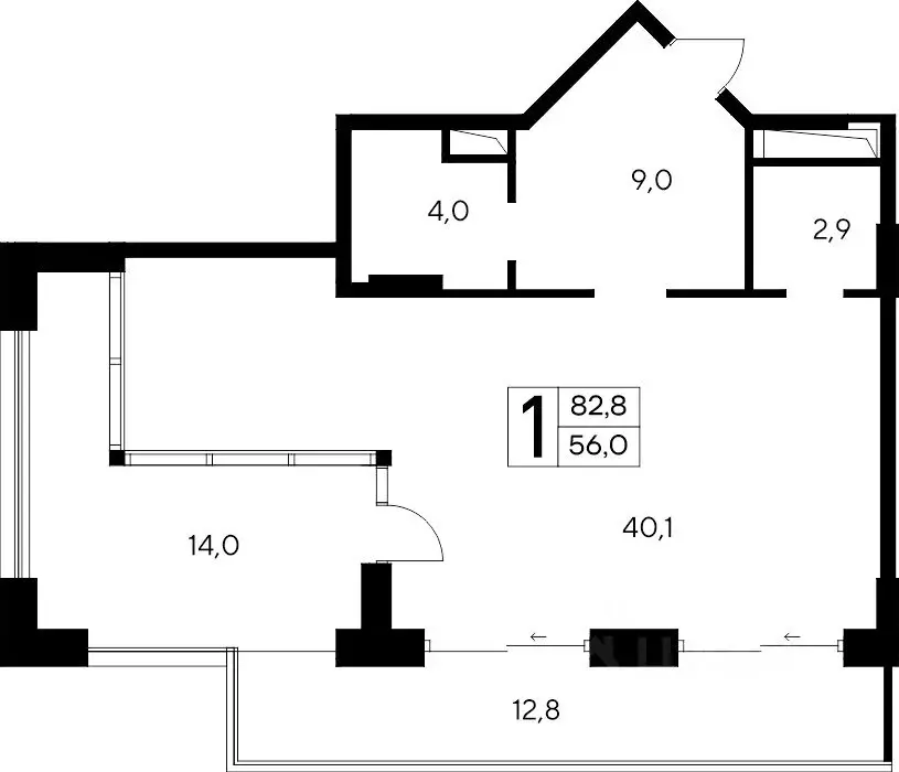 1-к кв. Крым, Евпатория Курортный кв-л,  (82.8 м) - Фото 1