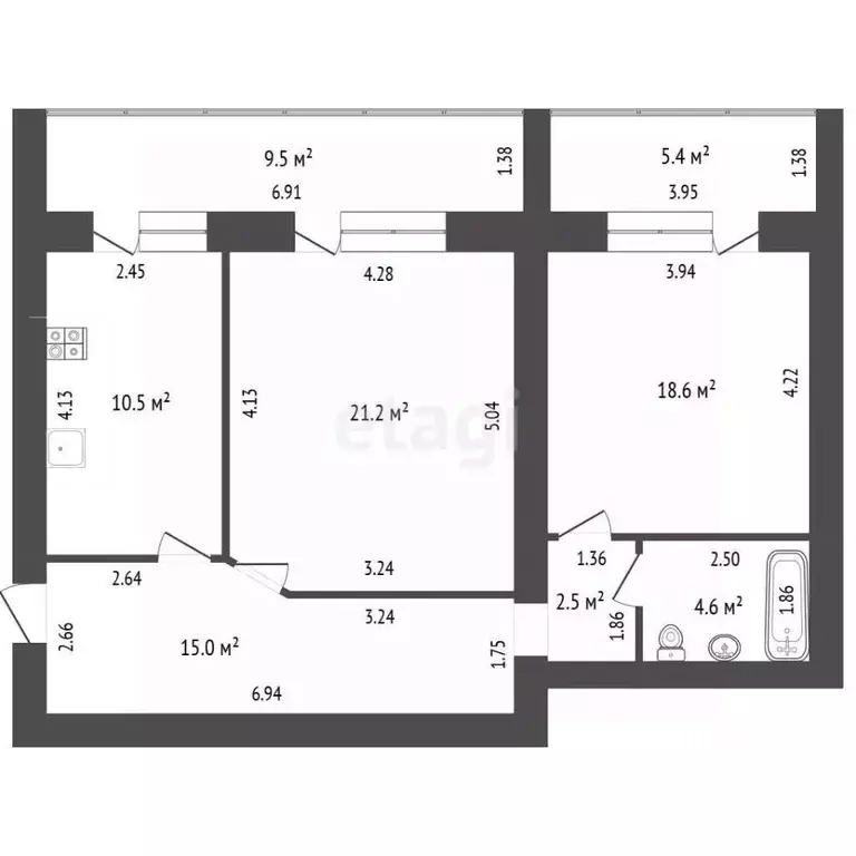 2-к кв. Ростовская область, Ростов-на-Дону, Нахичевань ул. 22-я Линия, ... - Фото 2
