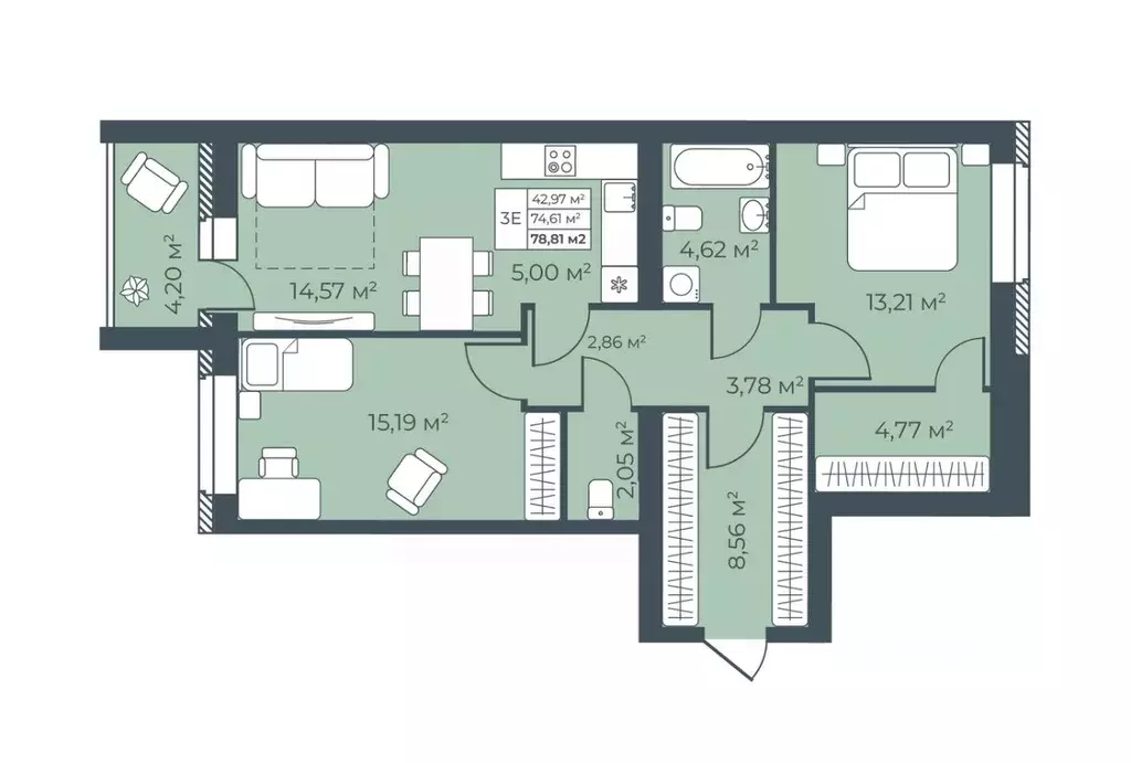 3-к кв. Воронежская область, Бобров  (78.81 м) - Фото 1