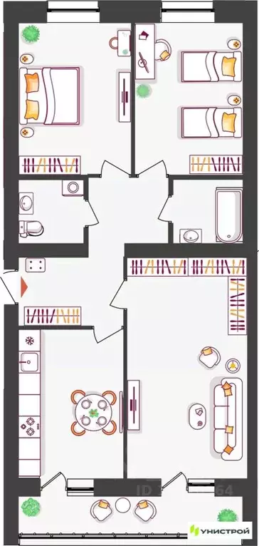 3-к кв. Самарская область, Тольятти ул. Владимира Высоцкого (80.11 м) - Фото 1