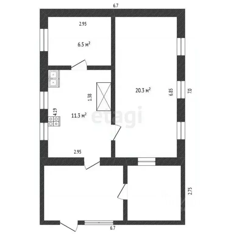 Дом в Хабаровский край, Николаевск-на-Амуре Пионерская ул., 54 (38 м) - Фото 2
