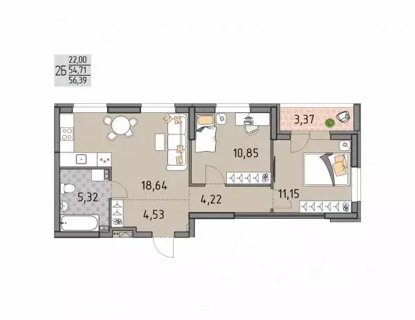 2-к кв. Свердловская область, Екатеринбург Юго-Западный жилрайон, ... - Фото 1