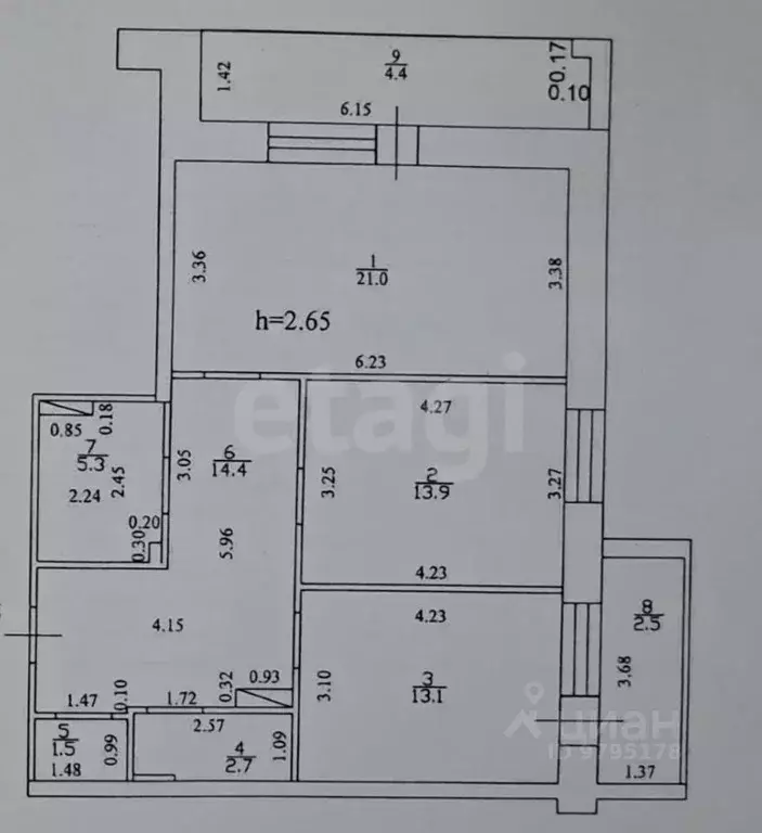 2-к кв. Татарстан, Казань Горки-3 мкр, ул. Дубравная, 43А (71.9 м) - Фото 1