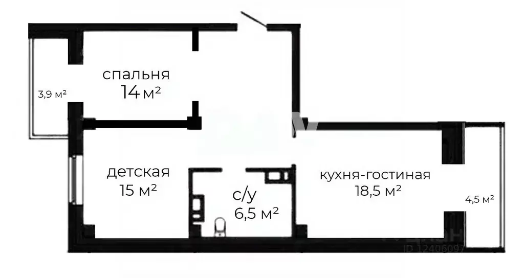 2-к кв. Челябинская область, Челябинск ул. Аношкина, 10 (64.9 м) - Фото 2