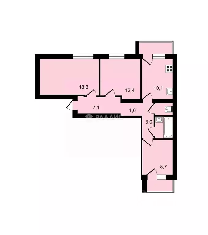 3-к кв. Владимирская область, Владимир ул. Сурикова, 26 (66.3 м) - Фото 0