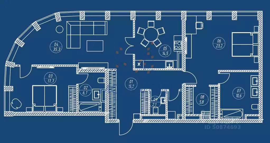 3-к кв. Москва Дружинниковская ул., 15А (137.0 м) - Фото 2