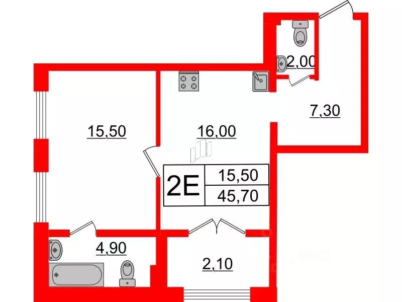 1-к кв. Санкт-Петербург Миргородская ул., 10 (45.7 м) - Фото 0