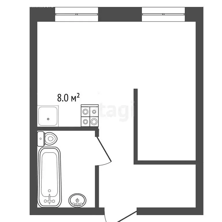 Квартира-студия: Вологда, улица Южакова, 30 (22.9 м) - Фото 1