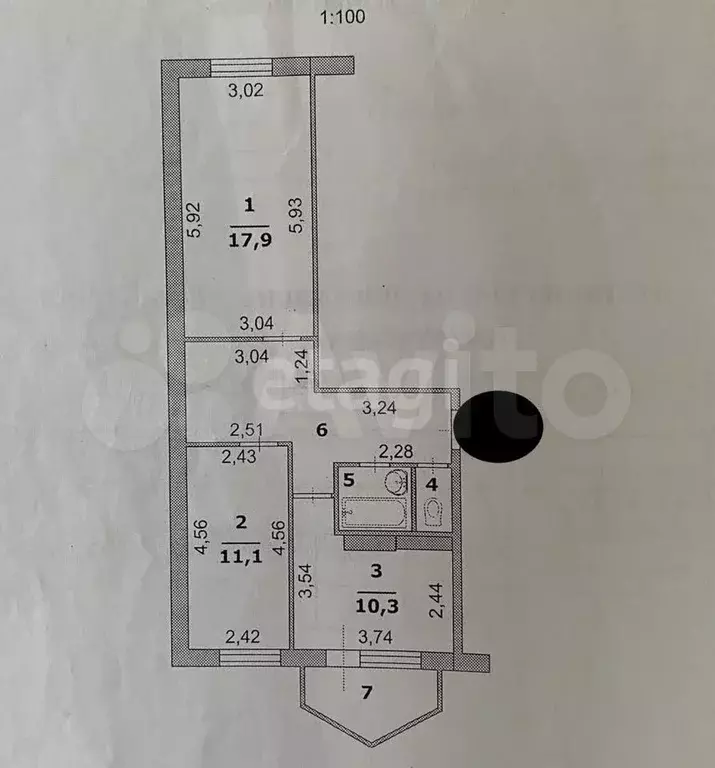 2-к. квартира, 56,4 м, 5/5 эт. - Фото 0