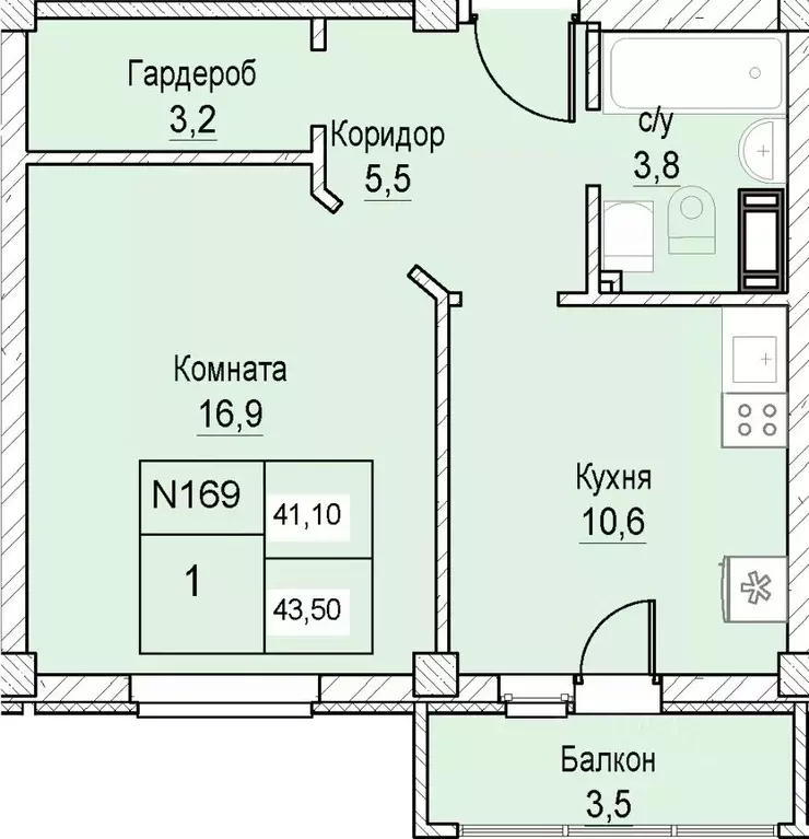 1-к кв. Нижегородская область, Нижний Новгород ул. Июльских Дней (41.1 ... - Фото 0