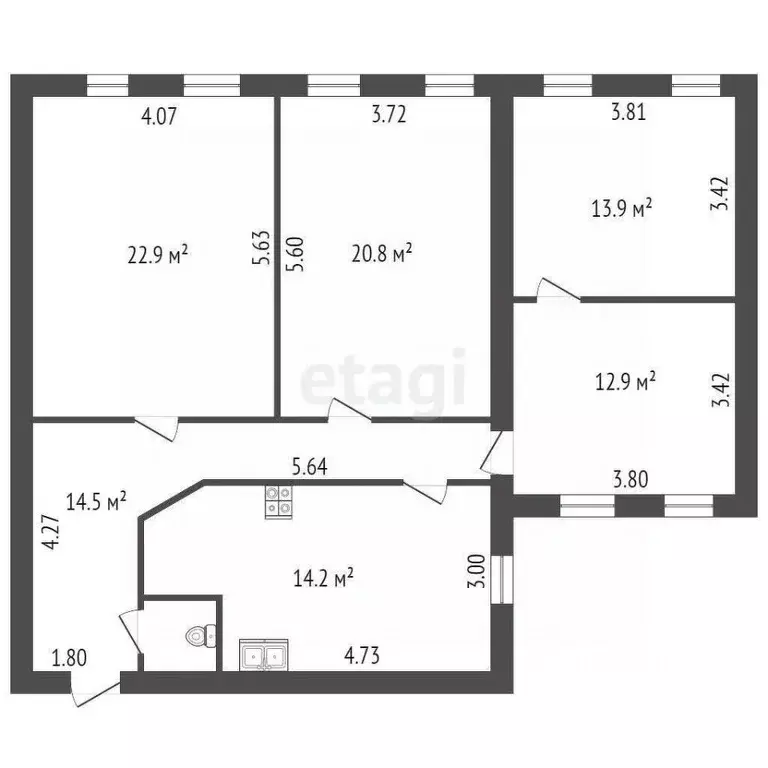 Комната Санкт-Петербург ул. Марата, 70а-70б (27.0 м) - Фото 1